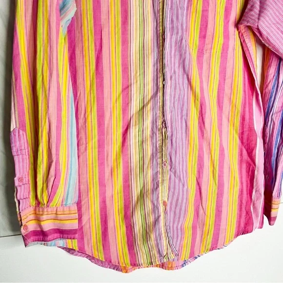 Vintage PINK Victoria’s Secret Striped Button Down Shirt Small - Picture 15 of 15